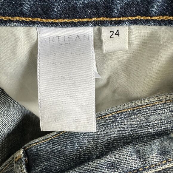 Artisan de Luxe 100% Cotton High-Rise Distressed Boyfriend Jeans Sz 24 NWT $229 - Picture 7 of 8